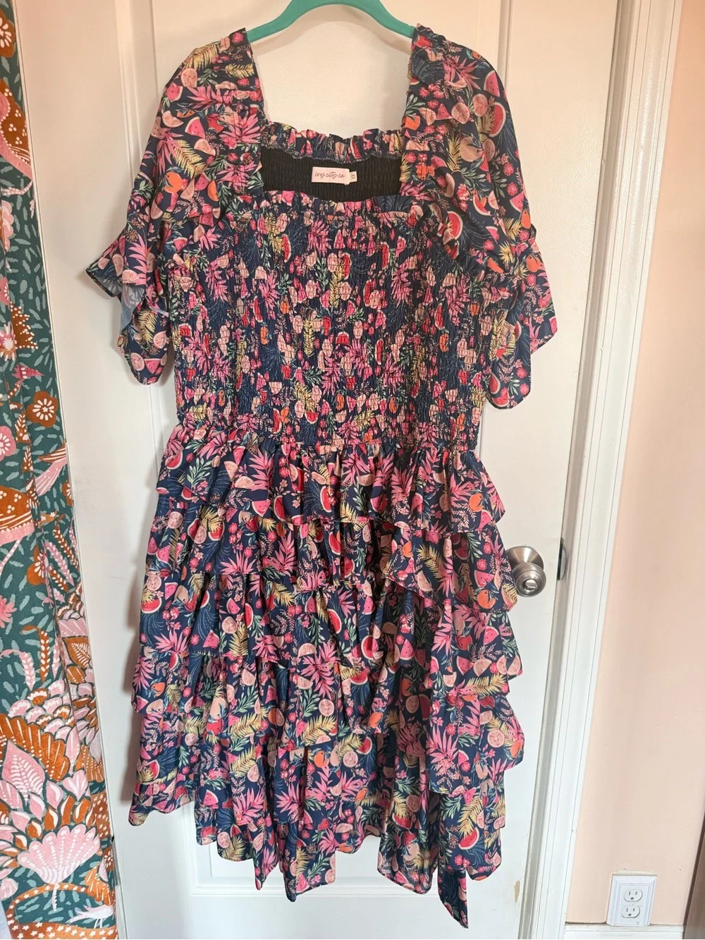 Ivy City Co Fruity Smocked Tiered Dress